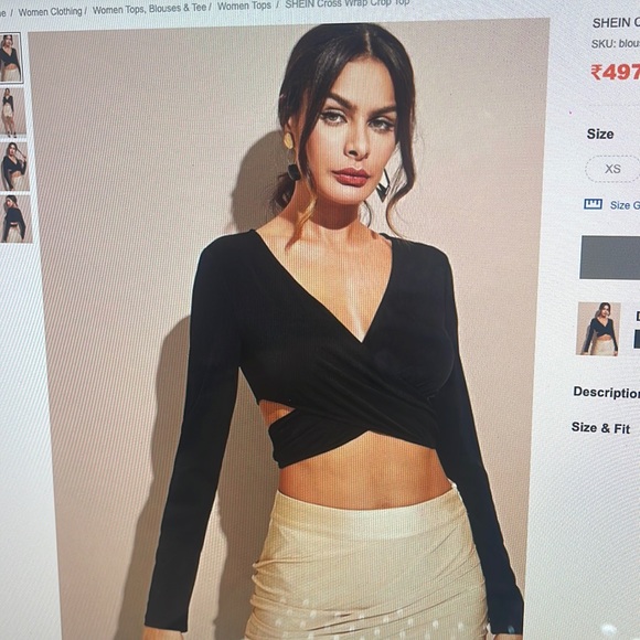 Cute Long Sleeve Crop top - Picture 1 of 2